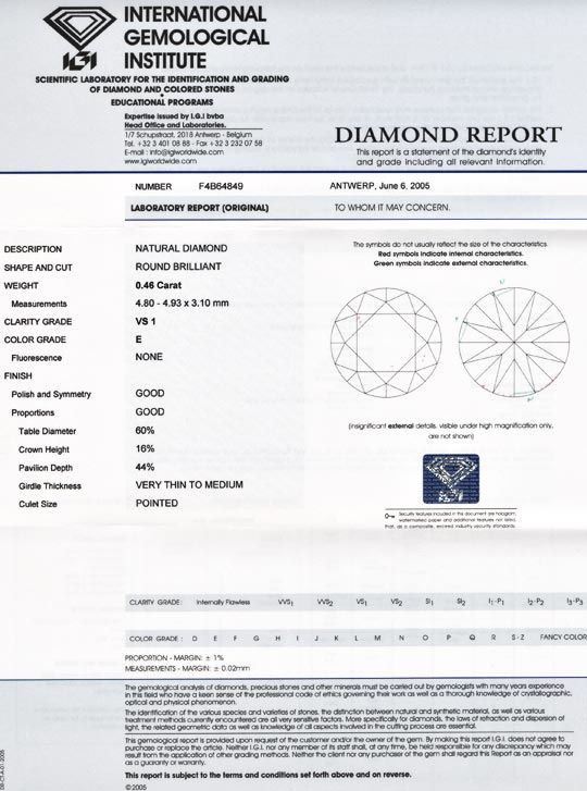 Foto 9 - Diamant IGI, Spitzen Brillant 0,46ct VS1 River E, D5549