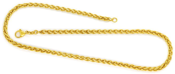Foto 1 - Dekorative hochwertige Zopf Halskette in 750er Gelbgold, K3045