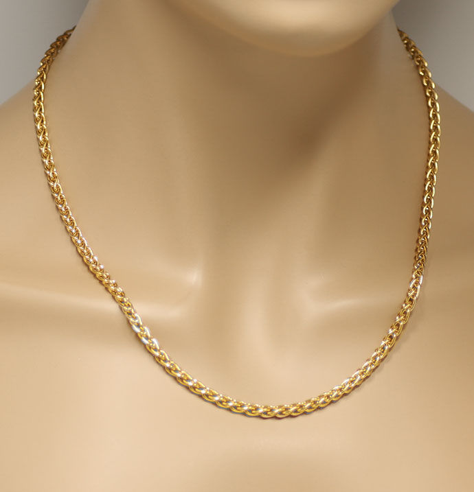 Foto 4 - Dekorative hochwertige Zopf Halskette in 750er Gelbgold, K3045