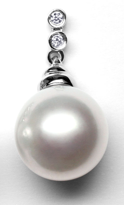 Foto 2 - Südsee Perlen Diamanten-Ohrhänger 18K Weißgold, S1165