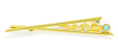 Foto 1 - Moderne Opale Gelbgold Krawattennadel oder Stabbrosche, S2368