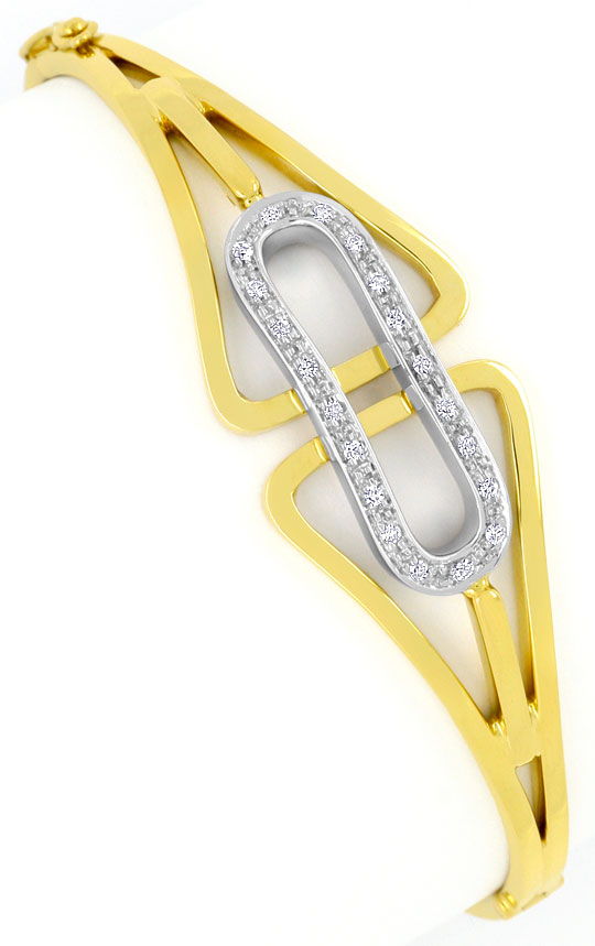 Foto 2 - Diamant-Armreif, Diamanten-Armspange Gelbgold-Weißgold, S4197