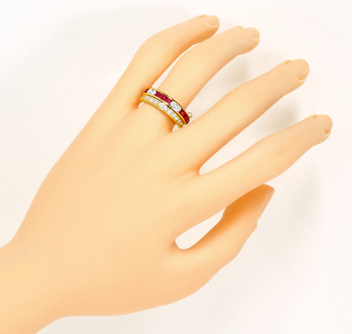 Foto 4 - Verwandelbarer Vollmemory Ring Brillanten Rubine Safire, S9110