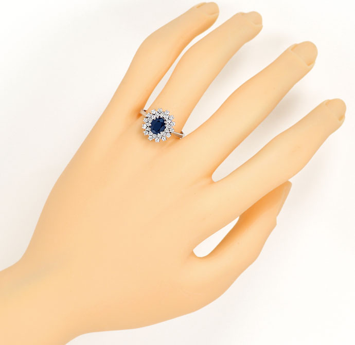 Foto 4 - Eleganter Safir Diamant-Ring Handarbeit in 18K Weißgold, S9197